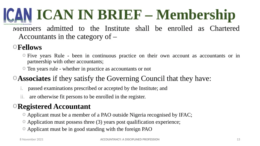 ACCOUNTANCY: A DISCIPLINED PROFESSION PRESENTED - slide 13 of 28