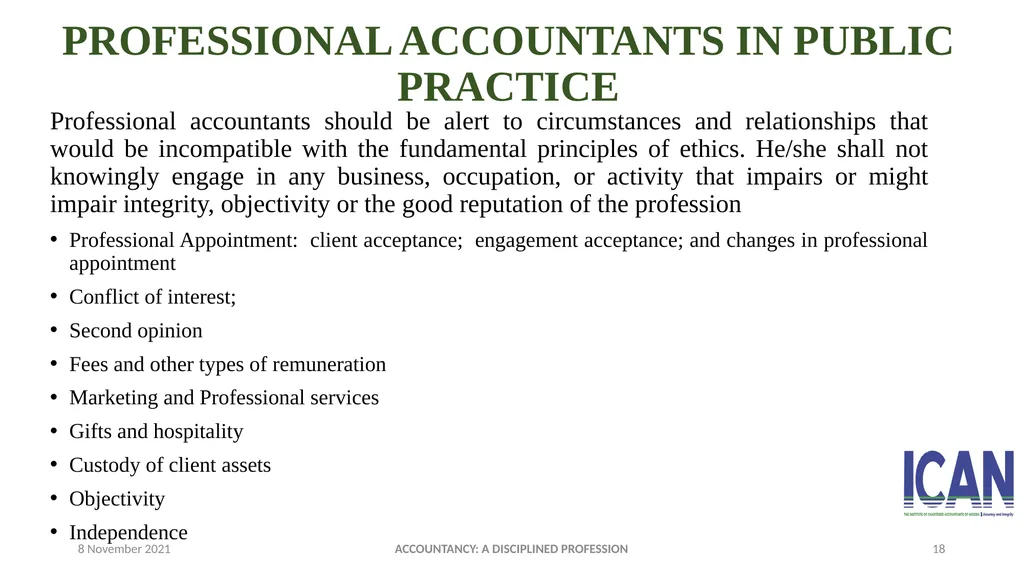 ACCOUNTANCY: A DISCIPLINED PROFESSION PRESENTED - slide 18 of 28