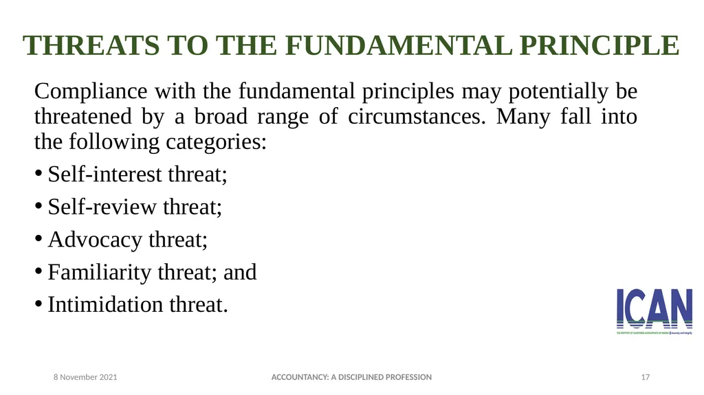 ACCOUNTANCY: A DISCIPLINED PROFESSION PRESENTED - slide 17 of 28