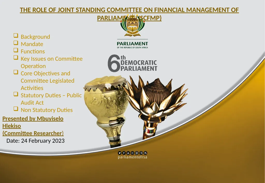THE ROLE OF JOINT STANDING COMMITTEE ON FINANCIAL