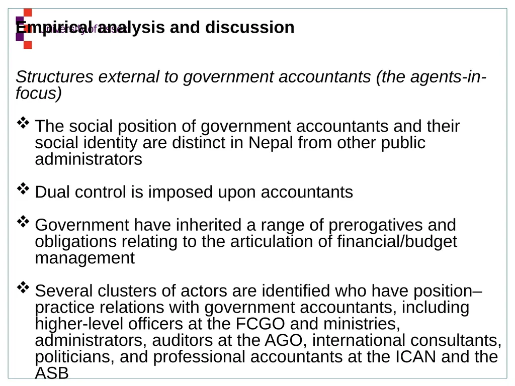 Structuration Analysis of Central Government - slide 13 of 21
