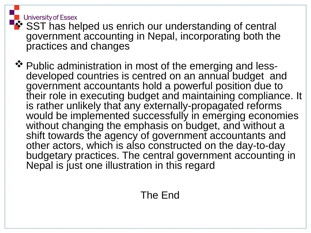 Structuration Analysis of Central Government - slide 21 of 21