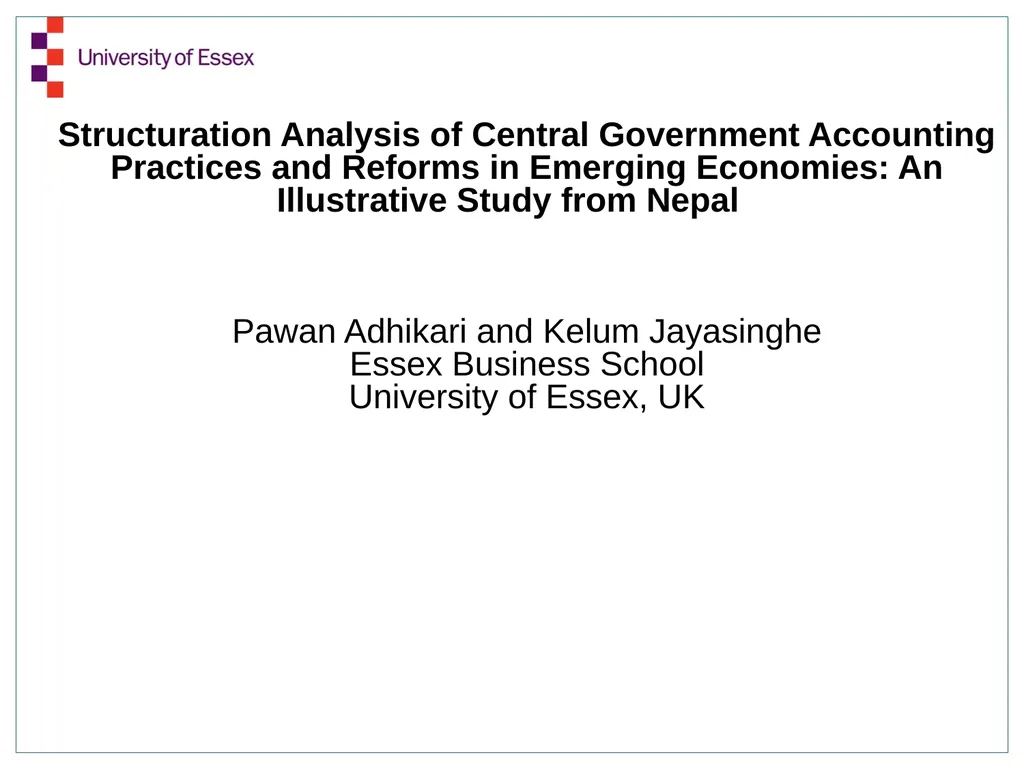 Structuration Analysis of Central Government - slide 1 of 21