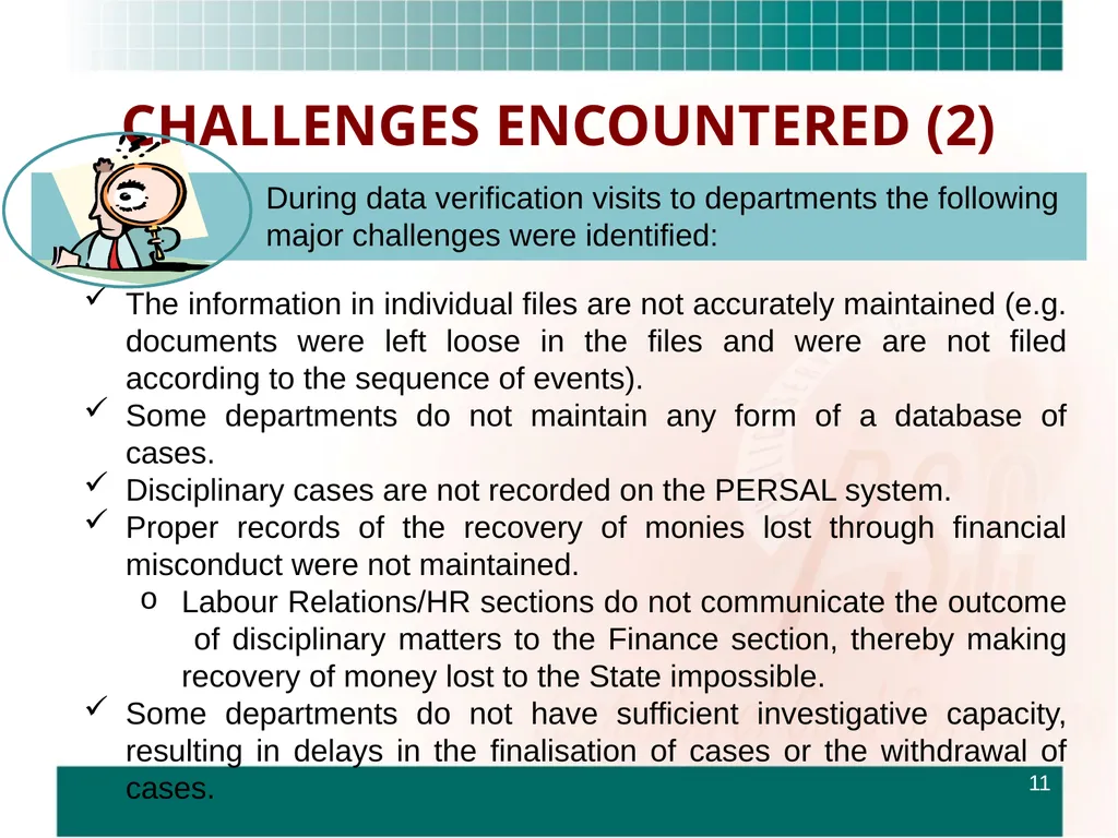 ROUNDTABLE ON FINANCIAL MISCONDUCT THEME: “What - slide 11 of 18