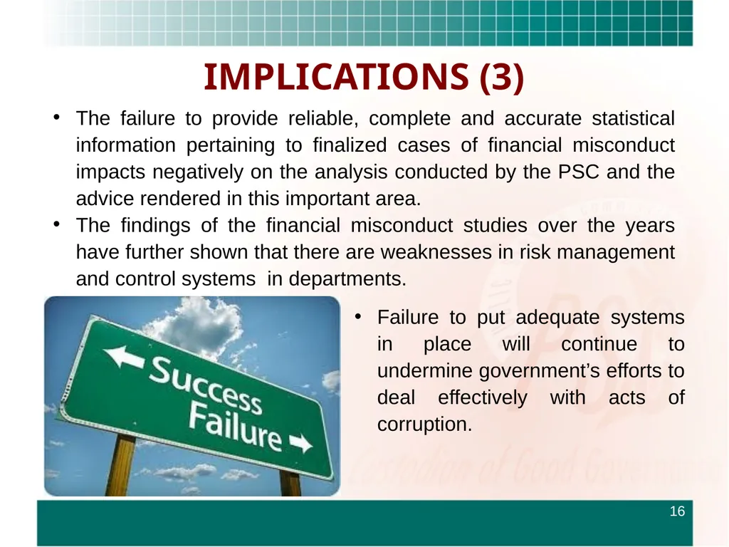 ROUNDTABLE ON FINANCIAL MISCONDUCT THEME: “What - slide 16 of 18
