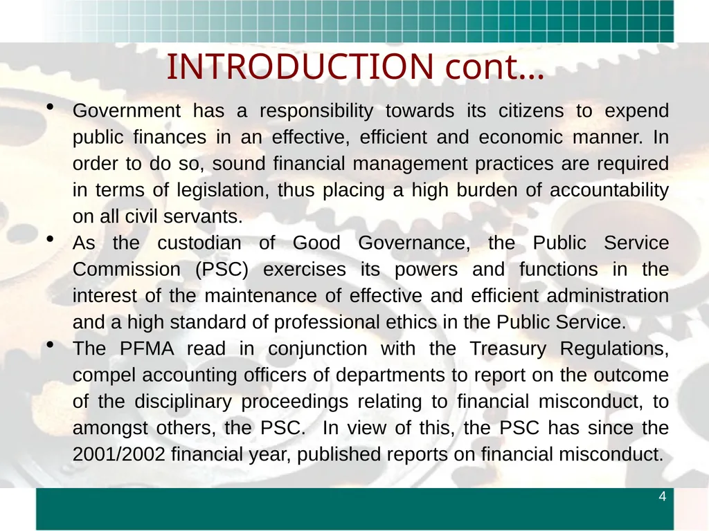 ROUNDTABLE ON FINANCIAL MISCONDUCT THEME: “What - slide 4 of 18