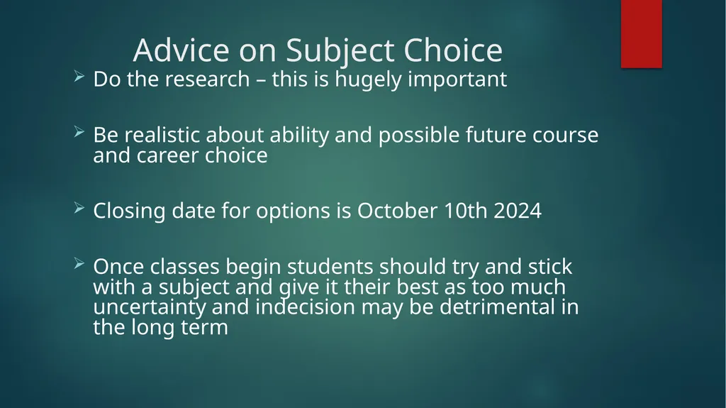 1ST YEAR SUBJECT CHOICE 2024/25 CORE JUNIOR CYCLE - slide 22 of 22