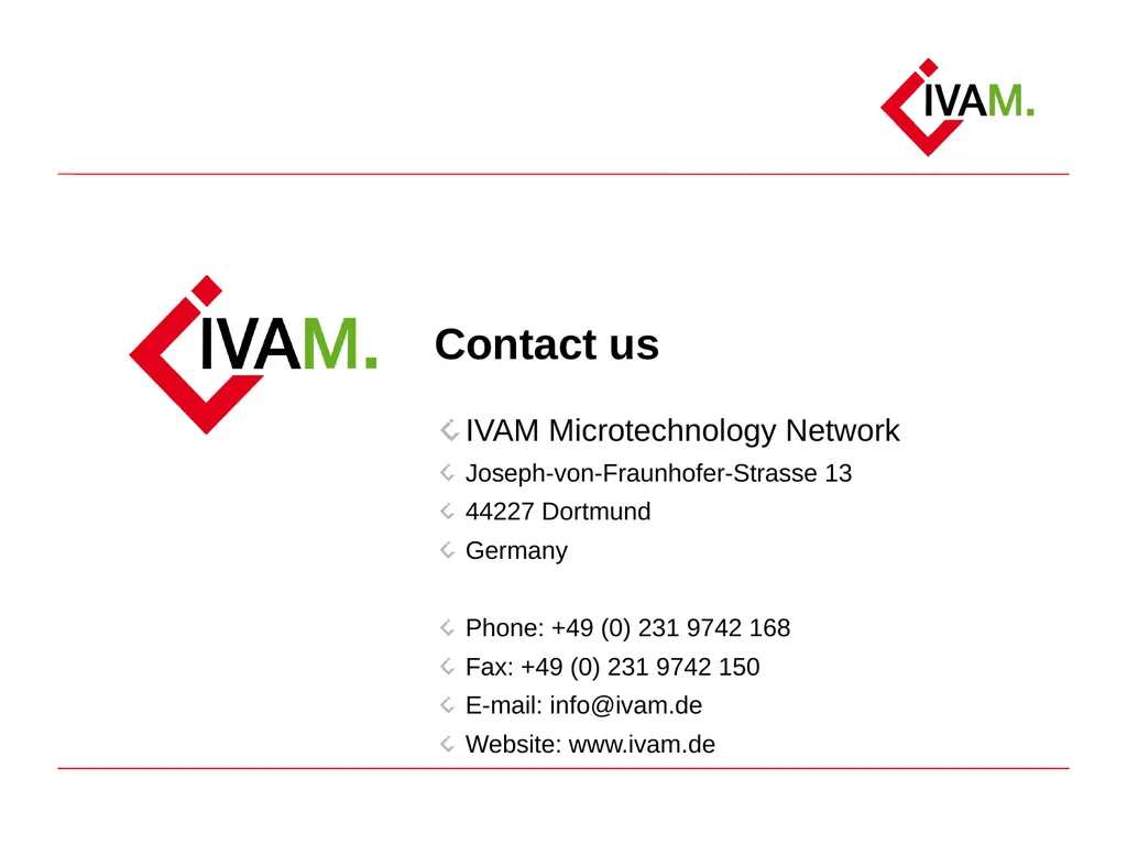 Short introduction to IVAM Microtechnology Network - slide 8 of 8