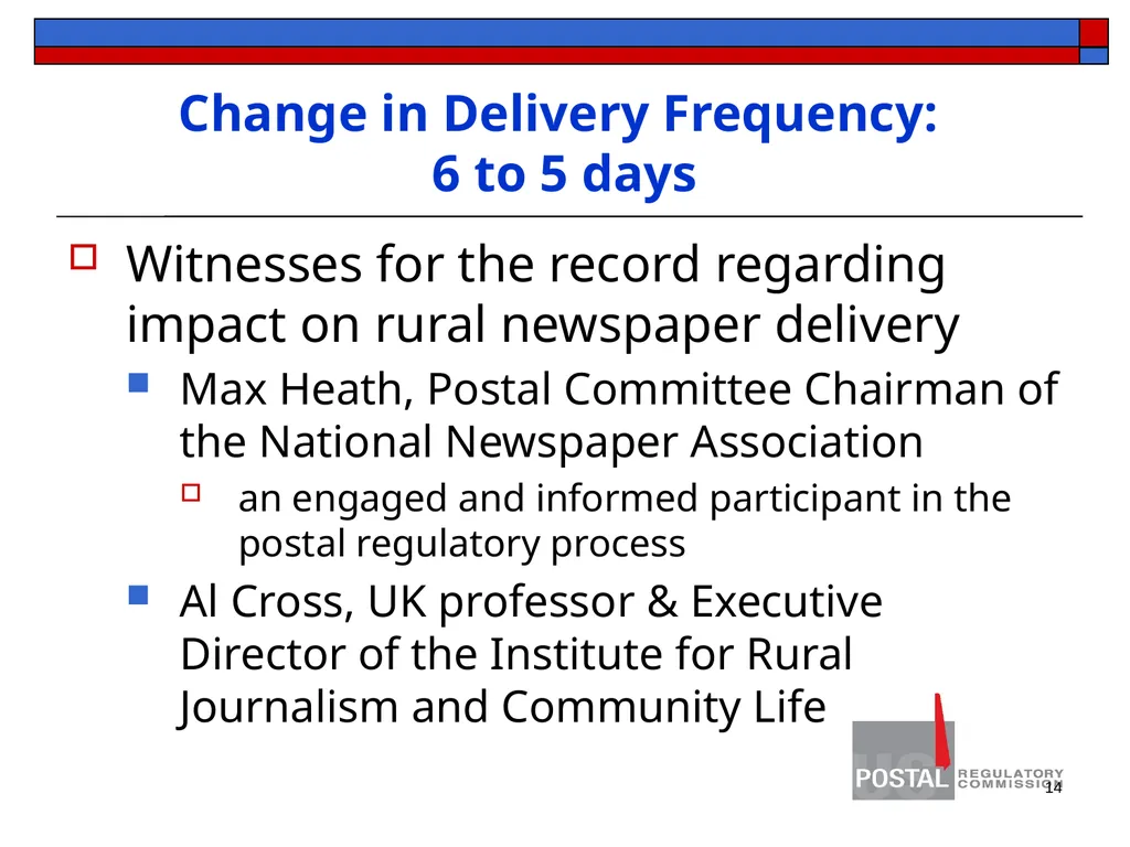 1 KENTUCKY PRESS ASSOCIATION Postal Regulatory - slide 14 of 26