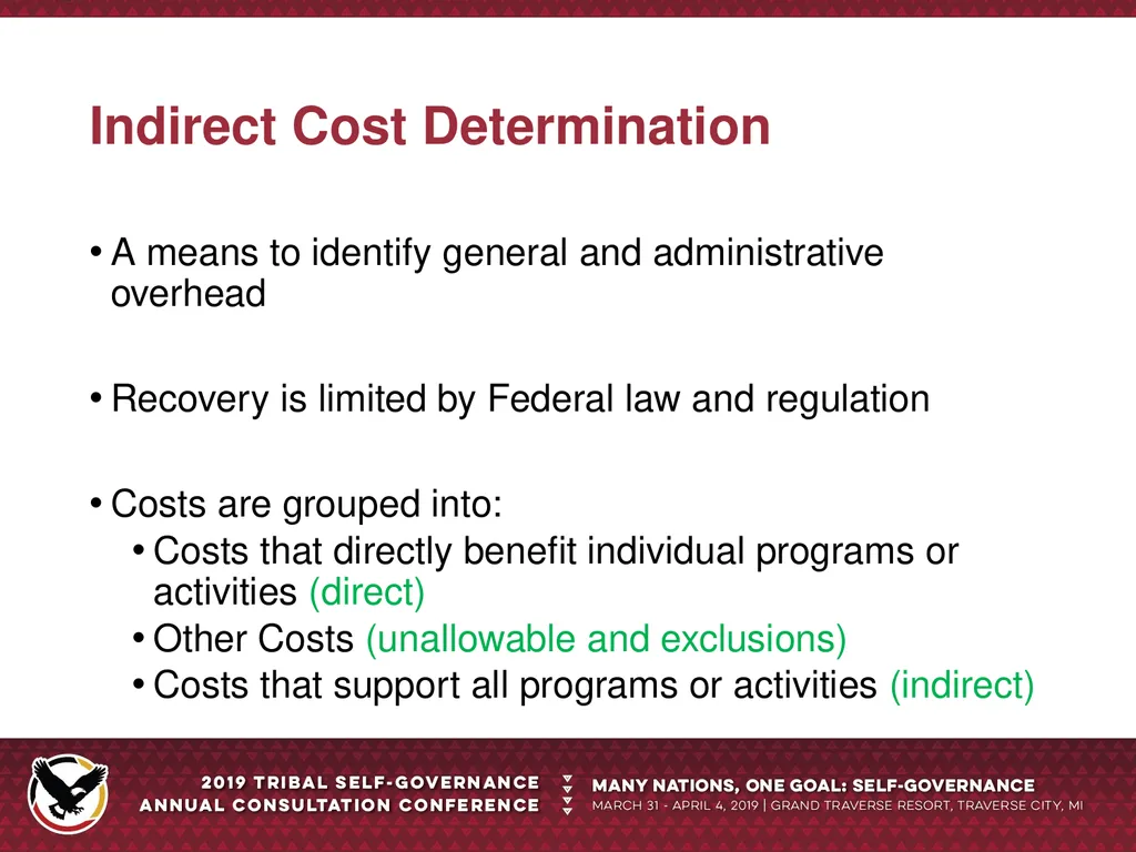 Indirect Costs Mark W. Stout, MBA Branch Chief - slide 5 of 19