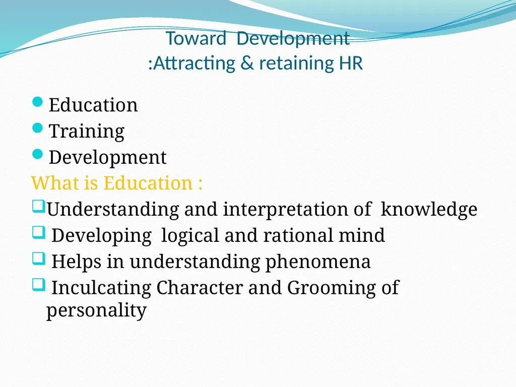 HUMAN RESOURCE MANAGEMENT Unit-6 Training and - slide 2 of 24