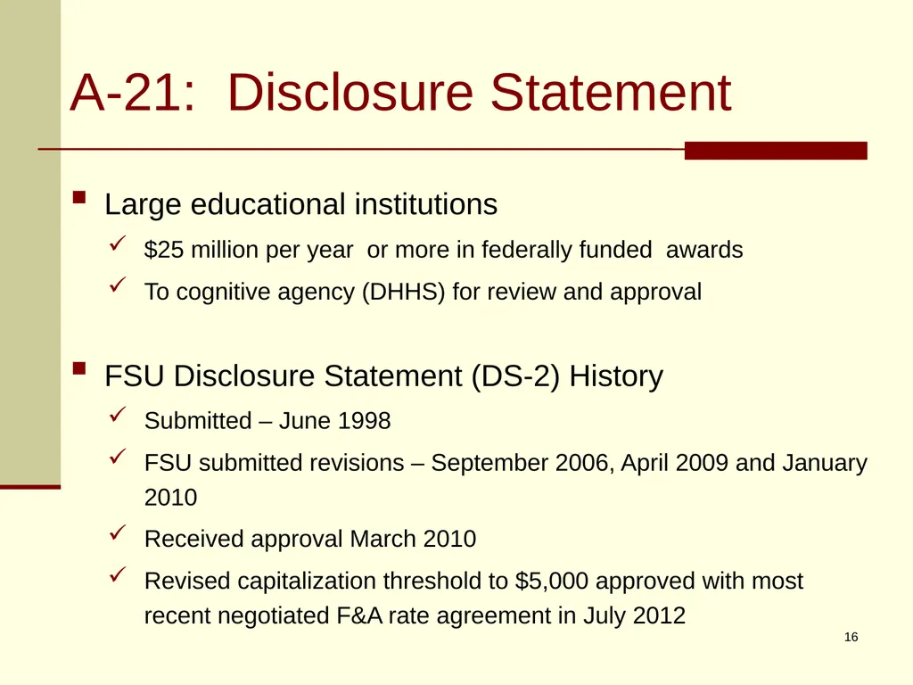 Office of Management and Budget (OMB) CIRCULAR - slide 16 of 80