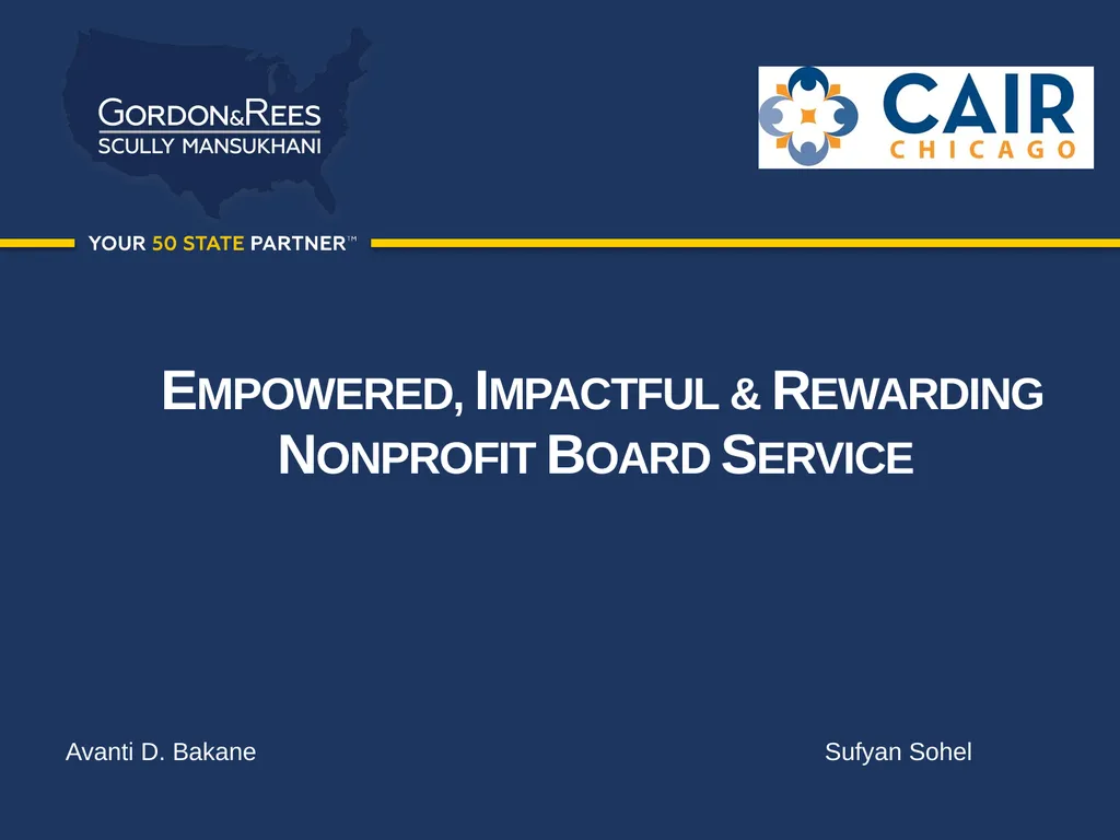 Empowered, Impactful & Rewarding Nonprofit Board - slide 1 of 33