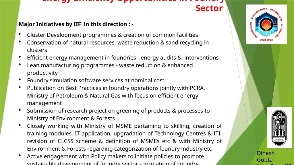 Energy Efficiency Opportunities in Foundry Sector - slide 8 of 16