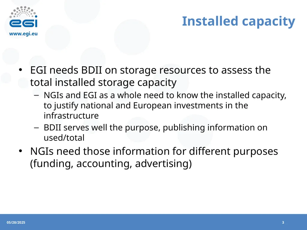 EGI Operations EGI Feedback on removing the - slide 3 of 9
