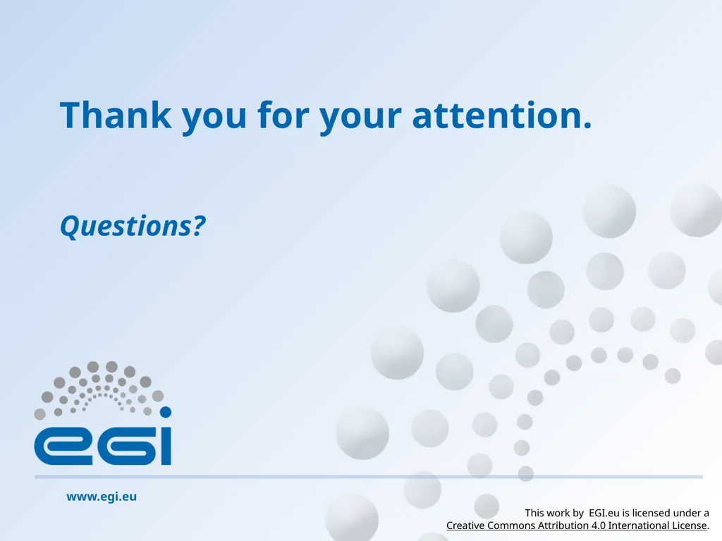 EGI Operations EGI Feedback on removing the - slide 9 of 9