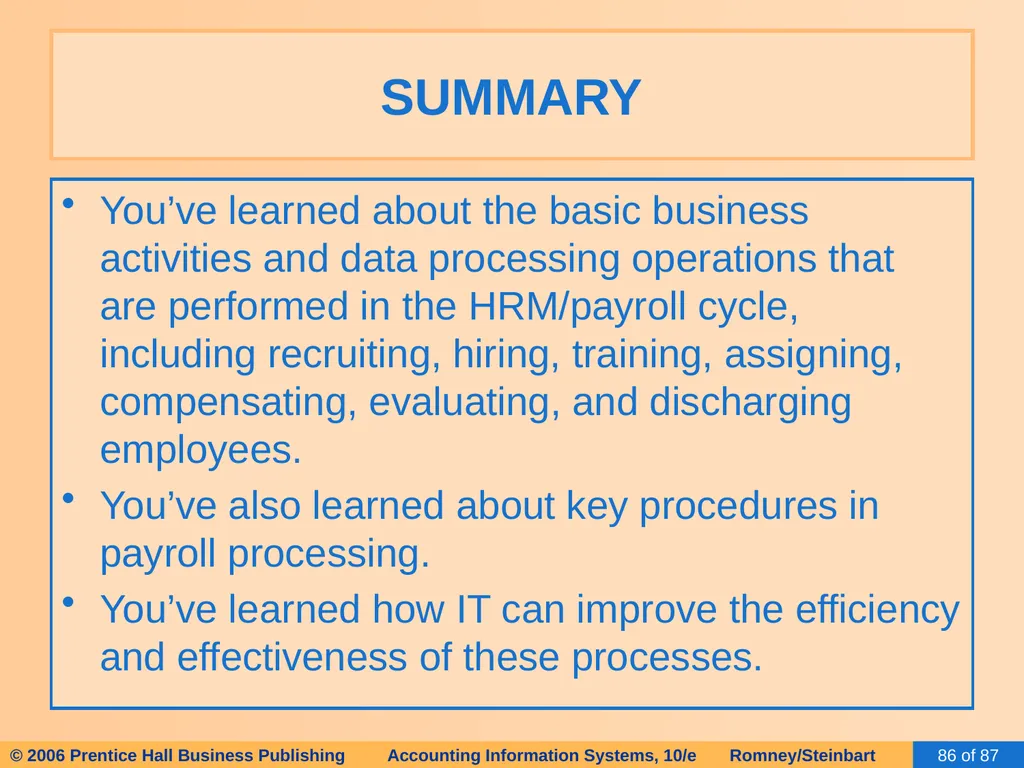 HAPTER 13 The Human Resources Management / Payroll - slide 66 of 67