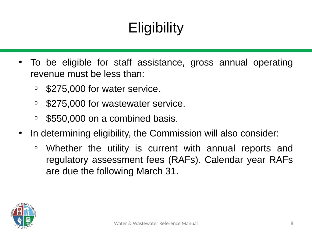Staff Assisted Rate Cases (SARCs) 1 Water & - slide 8 of 73