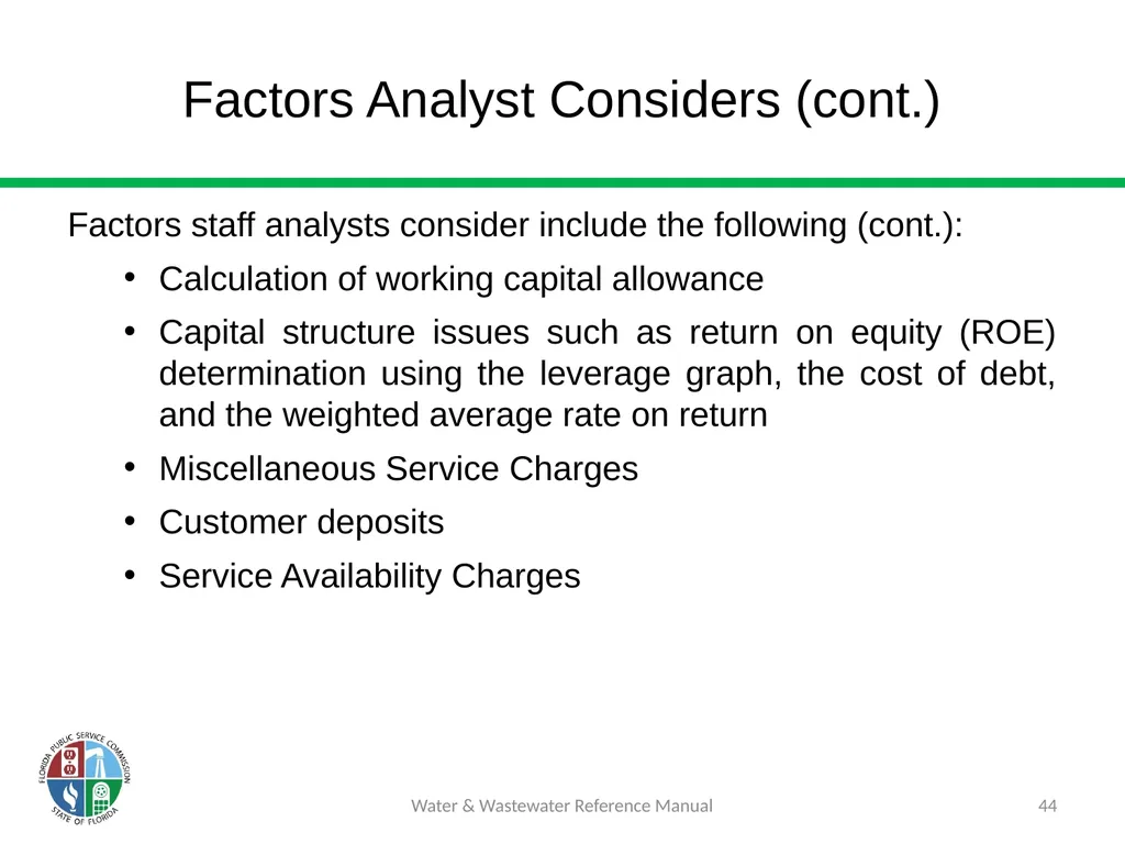 Staff Assisted Rate Cases (SARCs) 1 Water & - slide 44 of 73