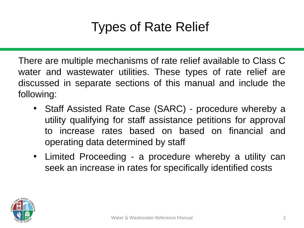 Staff Assisted Rate Cases (SARCs) 1 Water & - slide 2 of 73