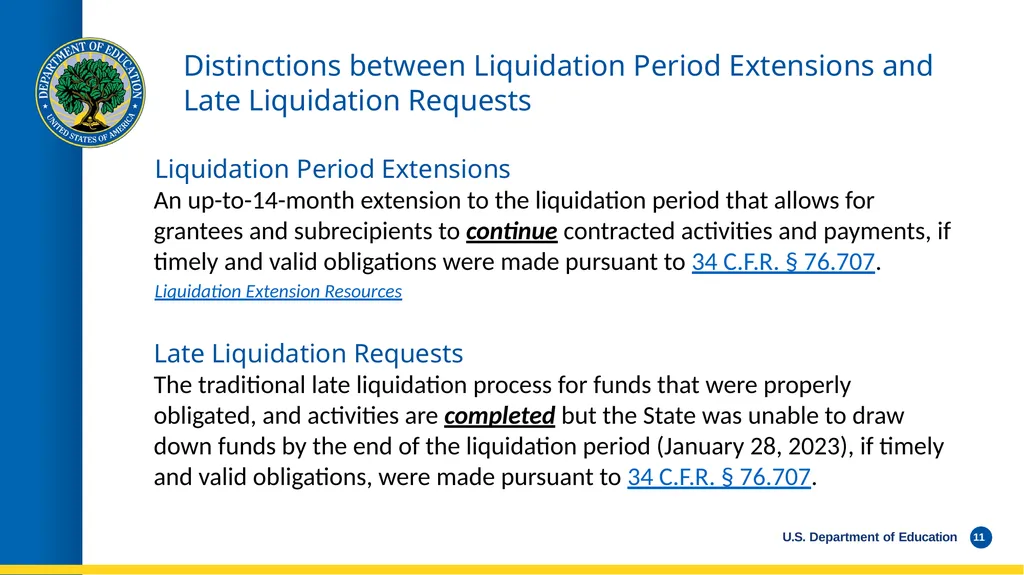 WEBINAR Late Liquidation Requests and Grant - slide 11 of 19