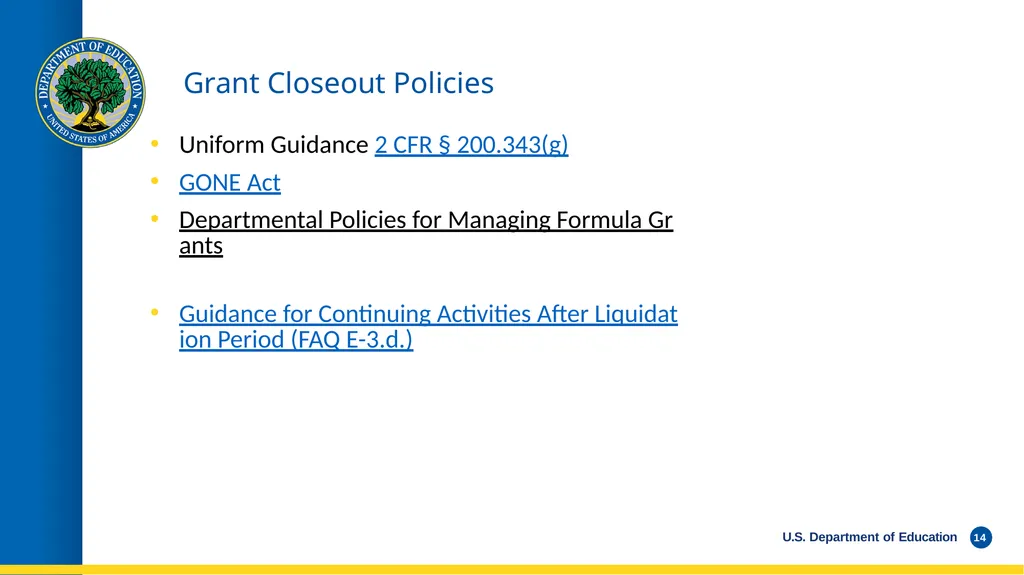 WEBINAR Late Liquidation Requests and Grant - slide 14 of 19