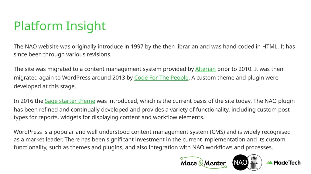 NAO Website Technical Discovery Prepared by Stu - slide 9 of 43