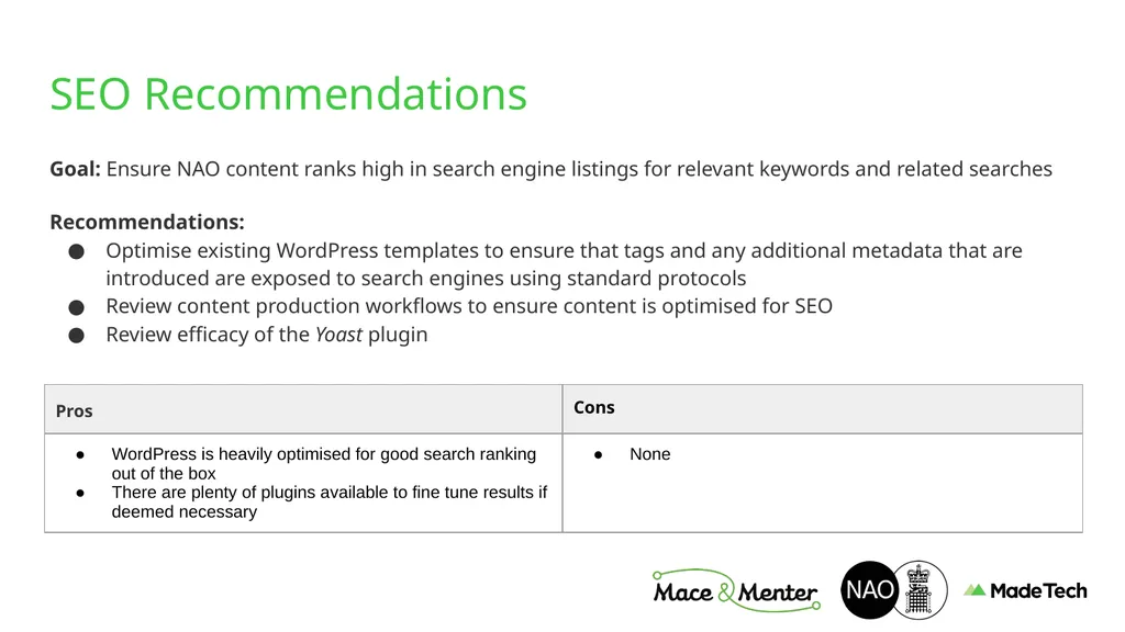 NAO Website Technical Discovery Prepared by Stu - slide 26 of 43