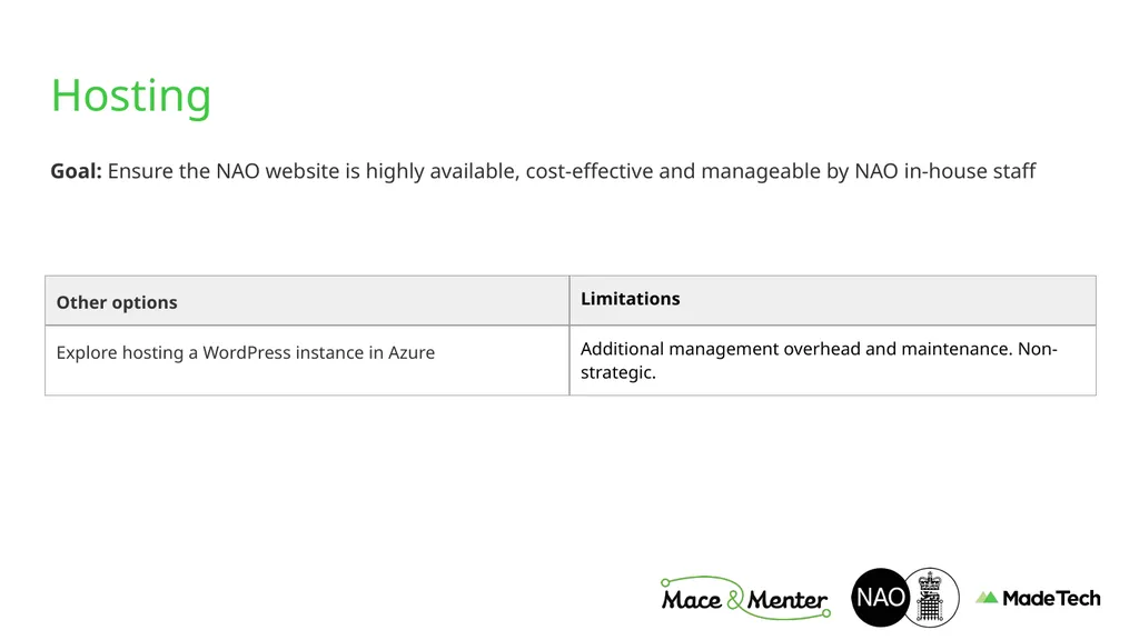 NAO Website Technical Discovery Prepared by Stu - slide 35 of 43