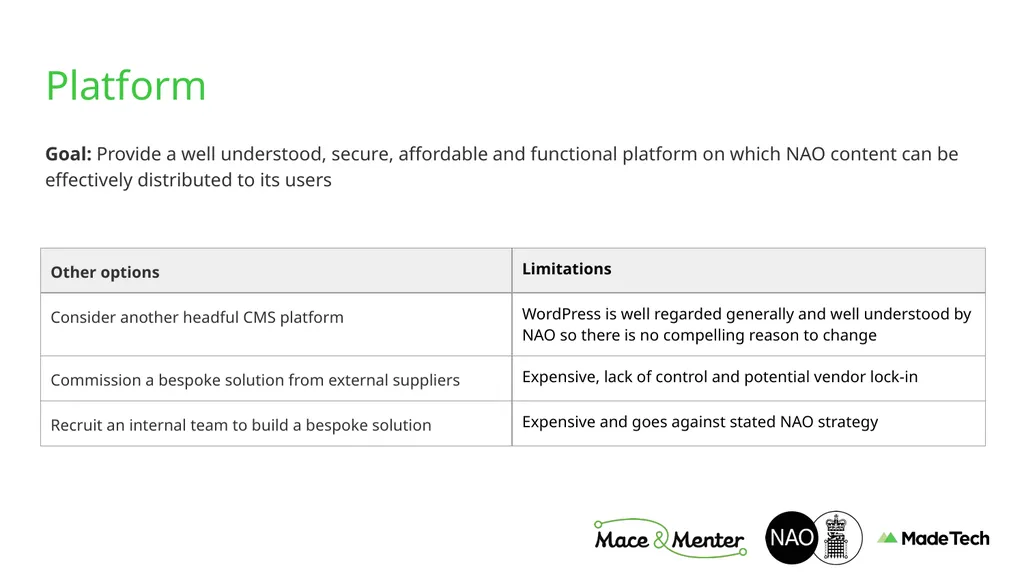 NAO Website Technical Discovery Prepared by Stu - slide 34 of 43