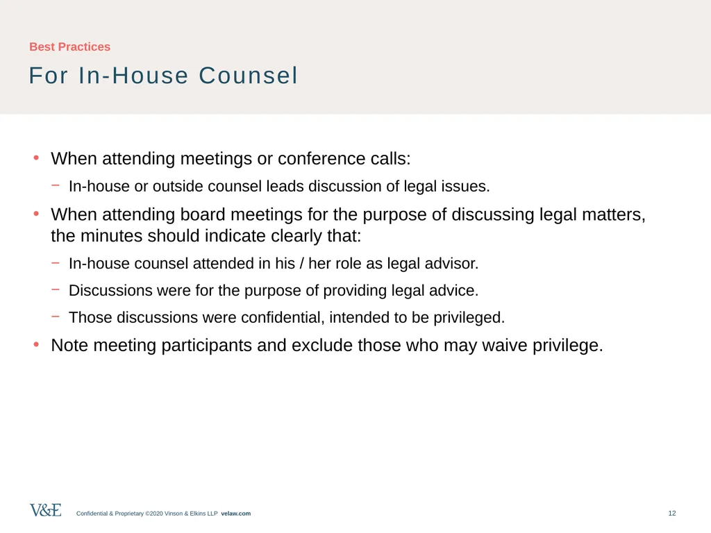 Privileged Communications: An Overview and - slide 12 of 24