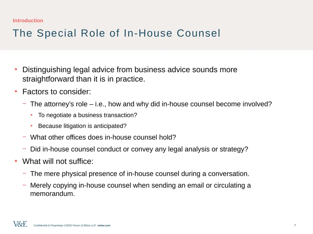 Privileged Communications: An Overview and - slide 7 of 24
