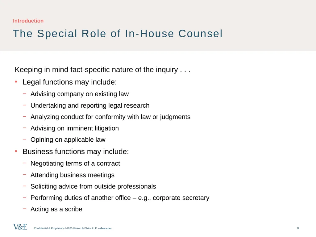 Privileged Communications: An Overview and - slide 8 of 24