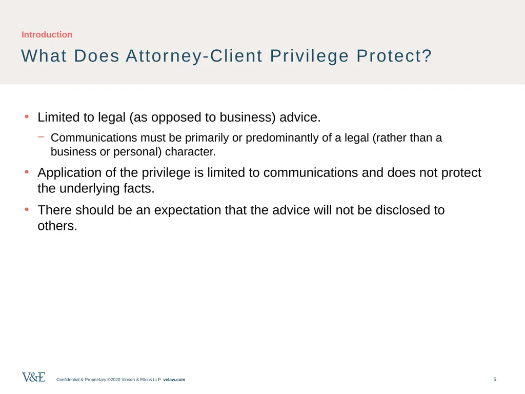 Privileged Communications: An Overview and - slide 5 of 24