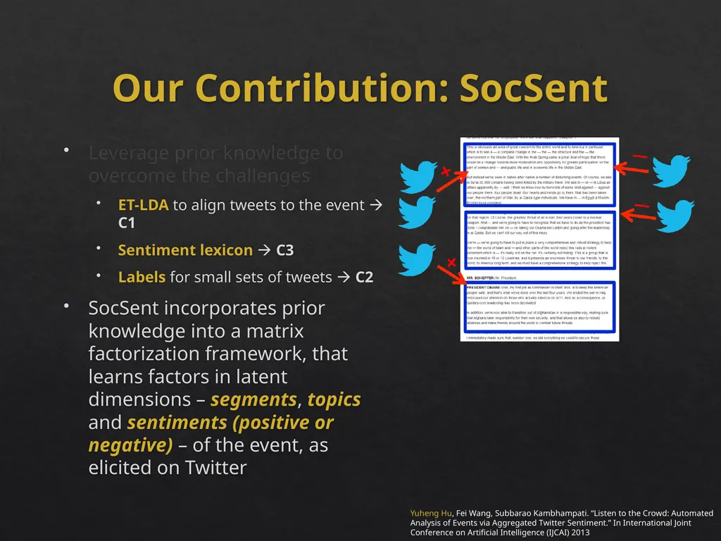 Event Analytics on Social Media: Challenges and - slide 44 of 72