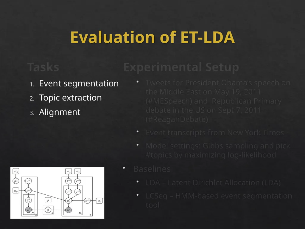 Event Analytics on Social Media: Challenges and - slide 29 of 72
