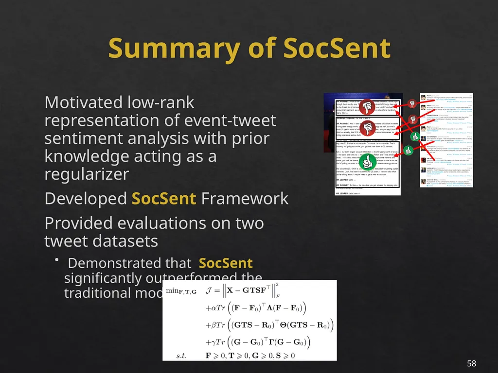 Event Analytics on Social Media: Challenges and - slide 54 of 72