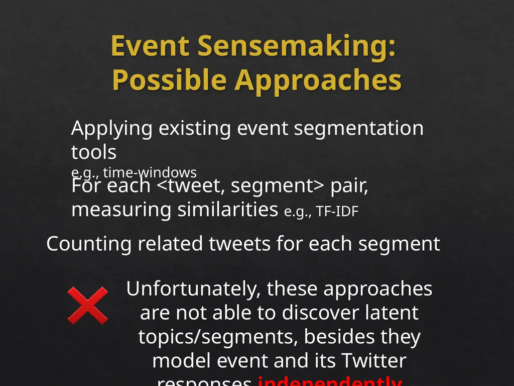 Event Analytics on Social Media: Challenges and - slide 24 of 72