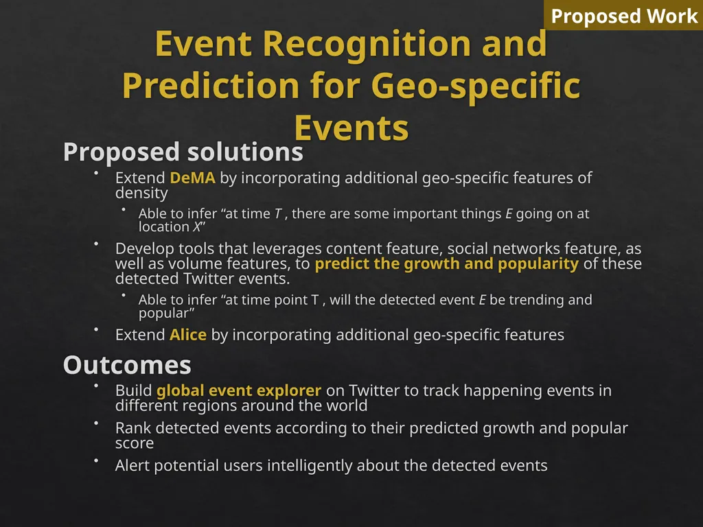 Event Analytics on Social Media: Challenges and - slide 65 of 72