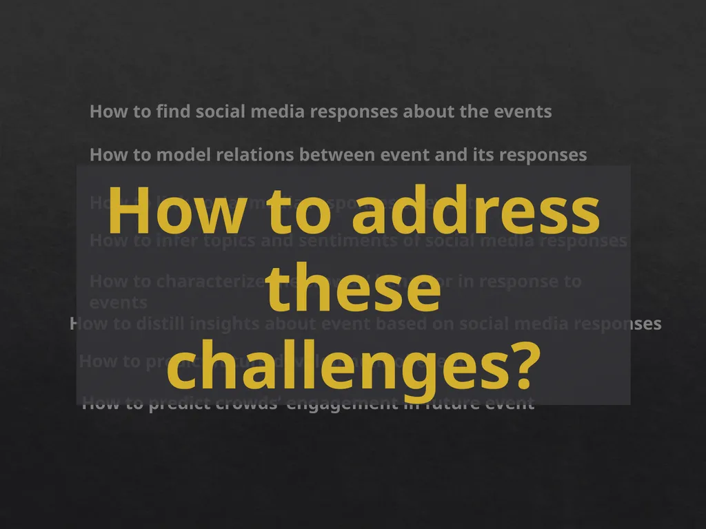 Event Analytics on Social Media: Challenges and - slide 9 of 72