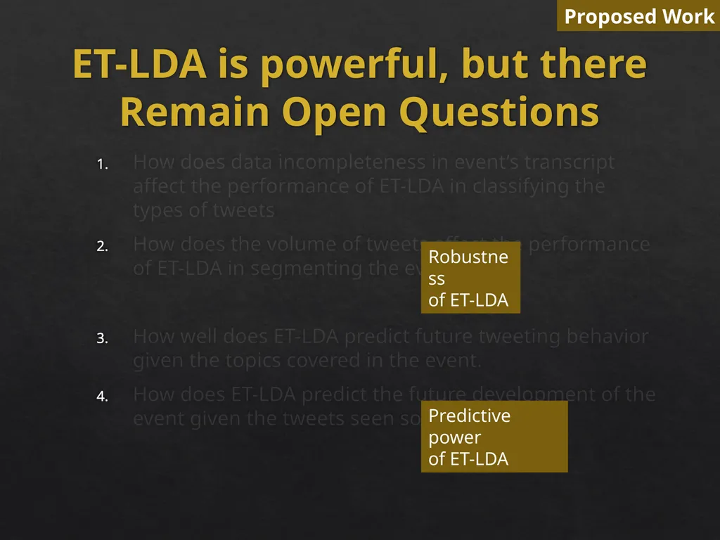 Event Analytics on Social Media: Challenges and - slide 66 of 72