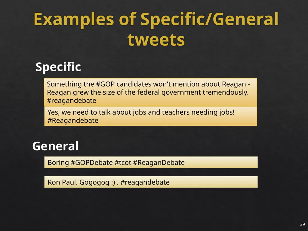 Event Analytics on Social Media: Challenges and - slide 35 of 72