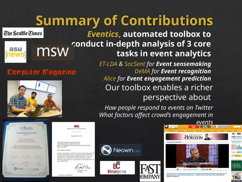 Event Analytics on Social Media: Challenges and - slide 20 of 72