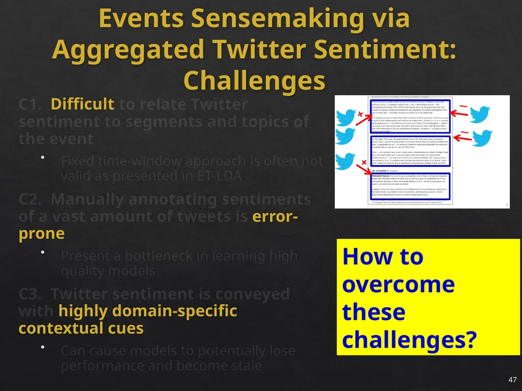 Event Analytics on Social Media: Challenges and - slide 43 of 72
