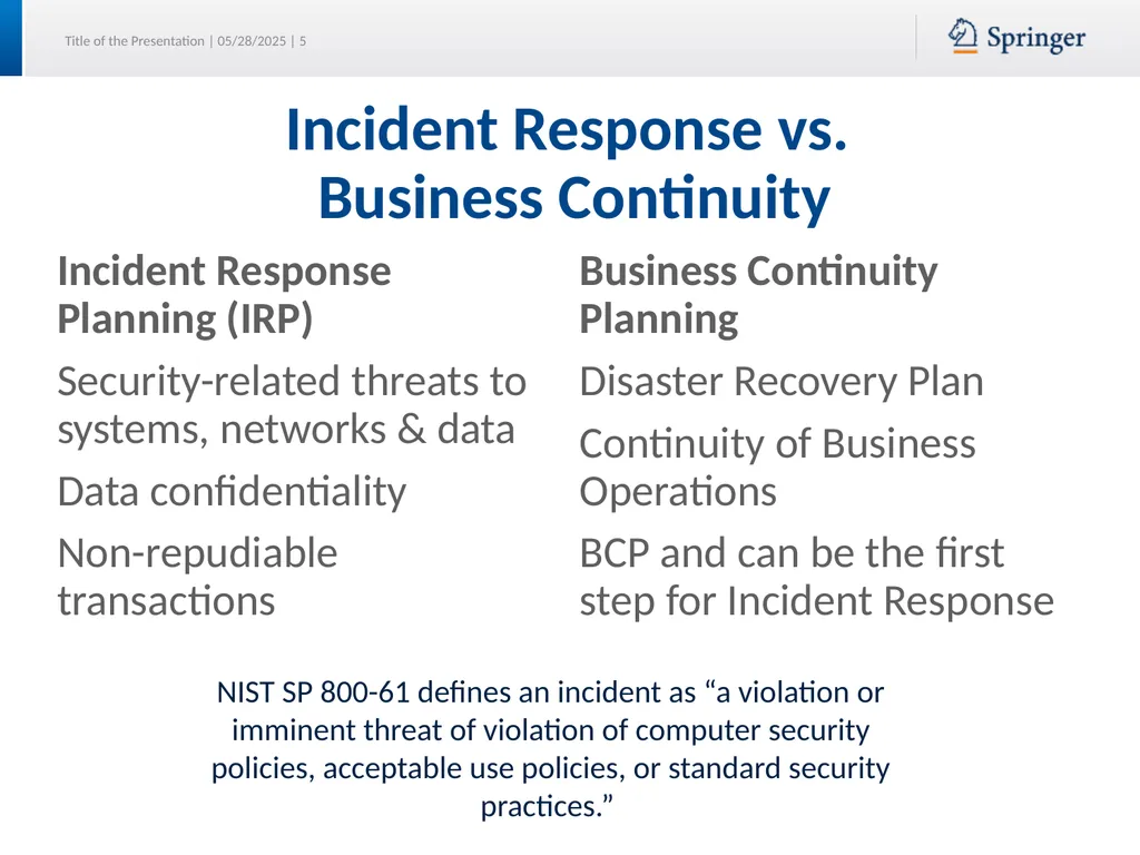Security Planning Susan Lincke Planning for - slide 5 of 57