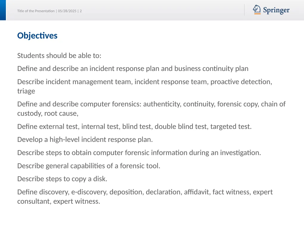 Security Planning Susan Lincke Planning for - slide 2 of 57