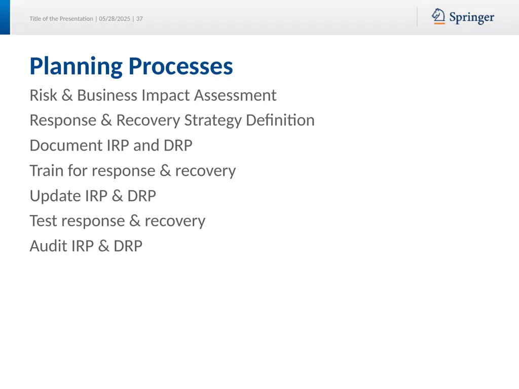 Security Planning Susan Lincke Planning for - slide 37 of 57