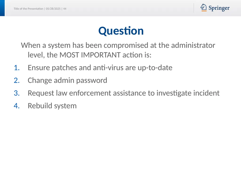 Security Planning Susan Lincke Planning for - slide 44 of 57
