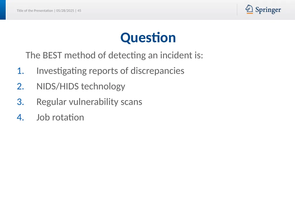 Security Planning Susan Lincke Planning for - slide 45 of 57