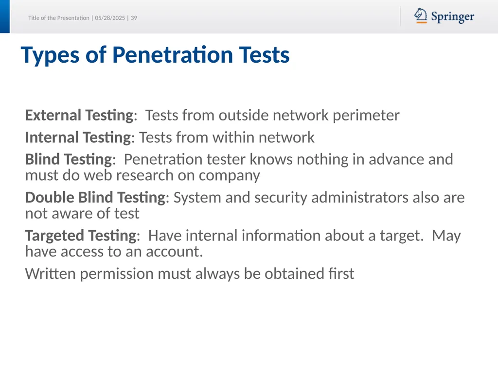 Security Planning Susan Lincke Planning for - slide 39 of 57